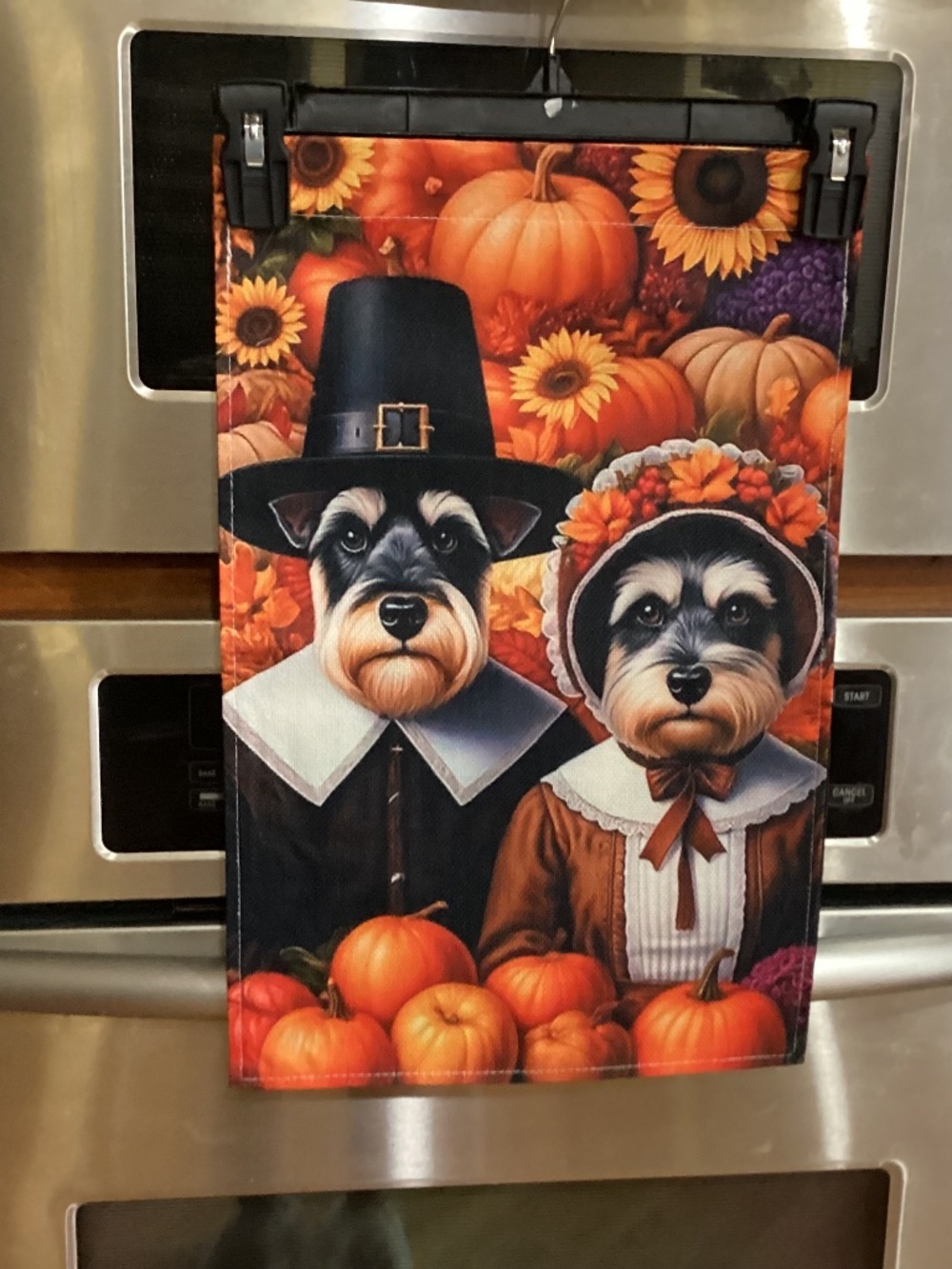 NEW Garden Flag, Double sided, Fall, Pilgrim Schnauzers, Thanksgiving